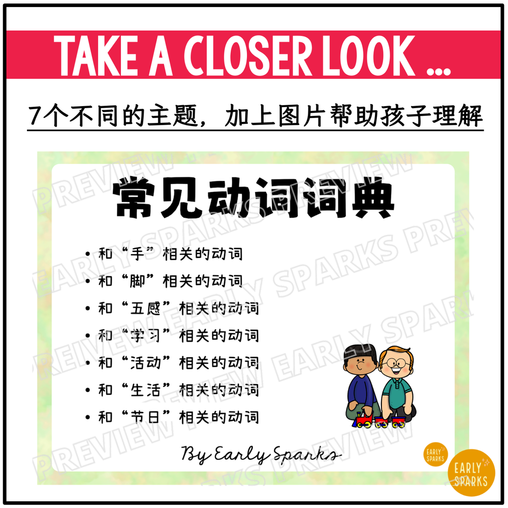 Chinese Verbs Picture Dictionary – Verb Word List (Simplified